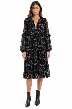 French Connection 2023 Avery Burnout Floral Velvet Midi Dress NWT Size M